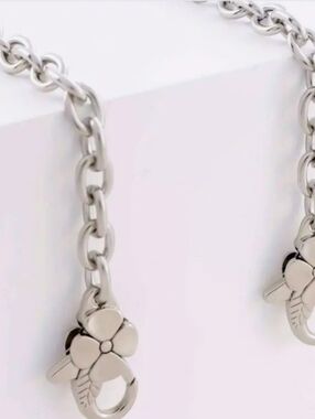 LAST ONE! Silver Crossbody Bag Chain Strap Extender W/Floral Clasp